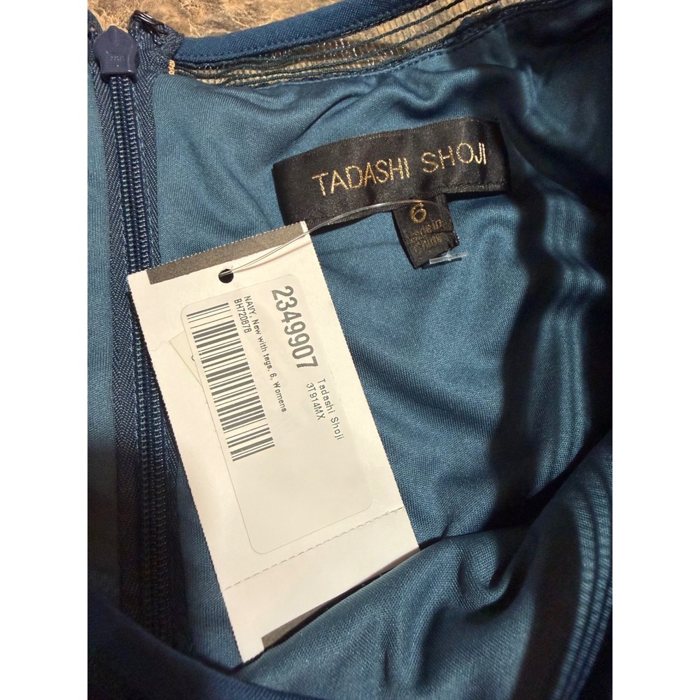 Tadashi Shoji Teal Sequin Lace Ruffle Cocktail Evening Glam Dress 6 NEW Mermaid - Picture 7 of 13